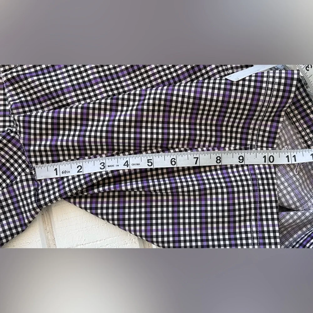 Puma Brand‎ Men’s 10” Golf Shorts Black/White/Purple Check Size 32